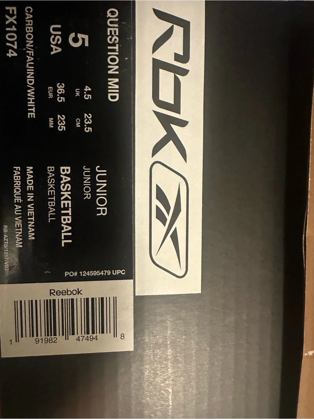 Reebok Navy and Gray High-Top Basketball Sneakers